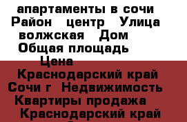 апартаменты в сочи › Район ­ центр › Улица ­ волжская › Дом ­ 23 › Общая площадь ­ 30 › Цена ­ 1 300 000 - Краснодарский край, Сочи г. Недвижимость » Квартиры продажа   . Краснодарский край,Сочи г.